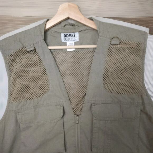 Vintage Domke Photogs Green Canvas Photography Safari Utility Vest Large EUC - Picture 6 of 10